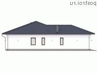Q-263-1P проект одноэтажного дома из пеноблоков с гаражом размером 19 на 22 - вид справа