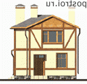 R-104-1P проект двухэтажного коттеджа из пенобетона размером 11 на 7  - вид спереди