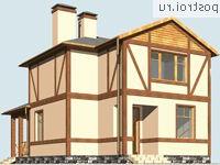 R-104-1P проект двухэтажного коттеджа из пенобетона размером 11 на 7 