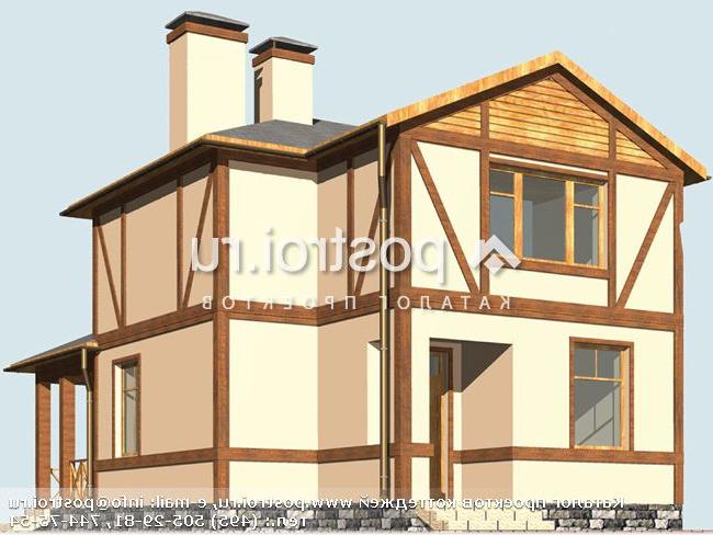 R-104-1P проект двухэтажного коттеджа из пенобетона размером 11 на 7 