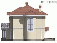 R-150-2P проект двухэтажного коттеджа из пеноблоков размером 11 на 10  - вид справа