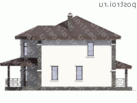 R-167-1P проект двухэтажного дома из пеноблоков размером 11 на 12  - вид справа