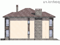 R-192-1P проект двухэтажного коттеджа из пенобетона размером 14 на 11  - вид справа
