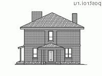 R-212-1K проект двухэтажного дома из кирпича размером 11 на 14 - вид спереди