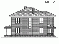 R-212-1K проект двухэтажного дома из кирпича размером 11 на 14 - вид слева
