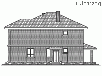 R-212-1K проект двухэтажного дома из кирпича размером 11 на 14 - вид справа
