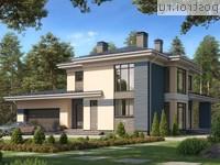 R-214-1P проект двухэтажного дома из пенобетона с гаражом размером 17 на 11