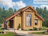 T-051-1D проект одноэтажной деревянной бани из бревна с мансардой размером 5 на 10 