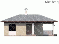 T-070-1P проект одноэтажного дома из пеноблока размером 9 на 11 - вид справа