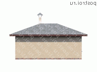 T-070-1P проект одноэтажного дома из пеноблока размером 9 на 11 - вид сзади