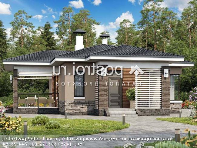 T-083-2P проект одноэтажного дома из пеноблока размером 12 на 13 