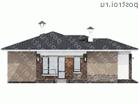 T-083-2P проект одноэтажного дома из пеноблока размером 12 на 13  - вид справа