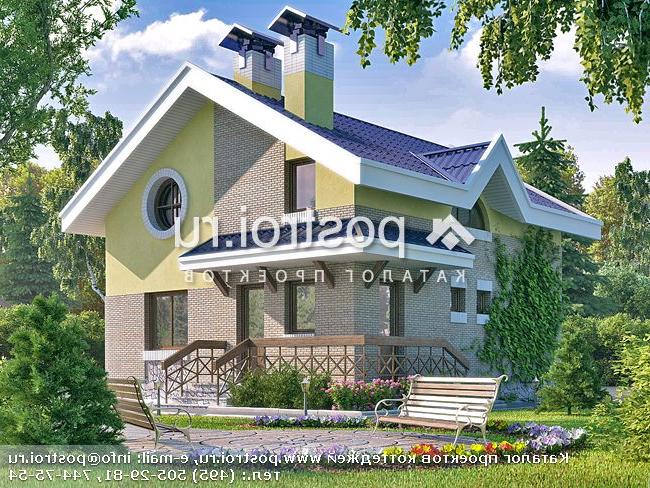 T-096-1K проект двухэтажного коттеджа из кирпича размером 8 на 8 