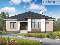 T-097-1P проект одноэтажного коттеджа из пеноблока размером 13 на 12 