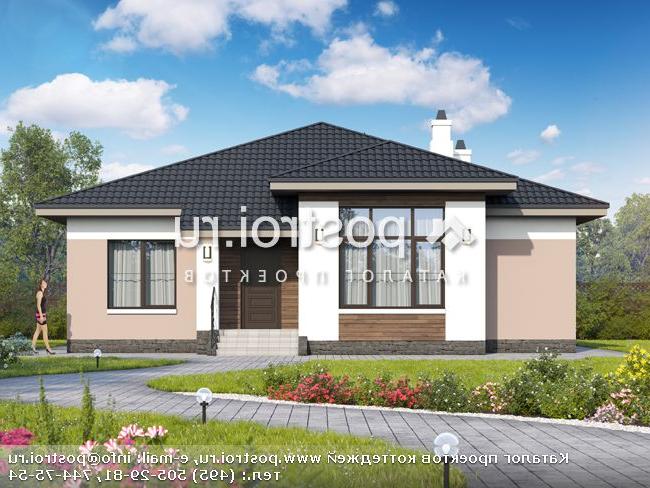 T-097-1P проект одноэтажного коттеджа из пеноблока размером 13 на 12 