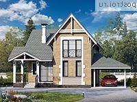 T-110-1P проект двухэтажного коттеджа из пенобетона с гаражом размером 11 на 12 