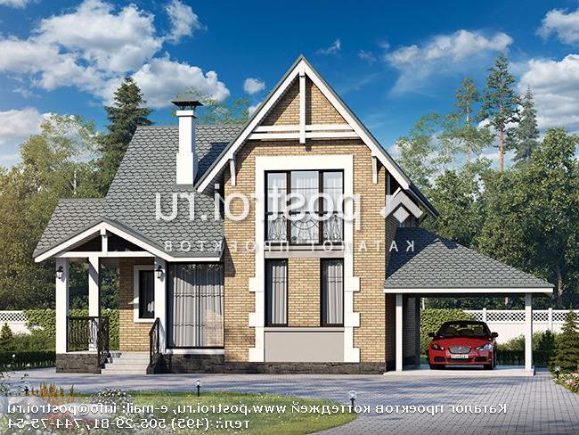 T-110-1P проект двухэтажного коттеджа из пенобетона с гаражом размером 11 на 12 