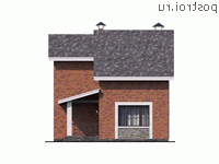 T-117-2K проект двухэтажного коттеджа из кирпича с гаражом размером 15 на 8 - вид слева