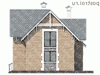 T-118-2P проект двухэтажного коттеджа из пенобетона с гаражом размером 9 на 15  - вид слева