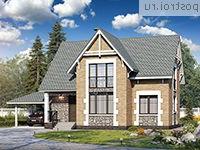 T-118-2P проект двухэтажного коттеджа из пенобетона с гаражом размером 9 на 15 