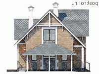 T-118-2P проект двухэтажного коттеджа из пенобетона с гаражом размером 9 на 15  - вид справа