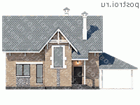 T-118-2P проект двухэтажного коттеджа из пенобетона с гаражом размером 9 на 15  - вид сзади