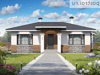 T-124-1P проект одноэтажного коттеджа из газобетона размером 15 на 13