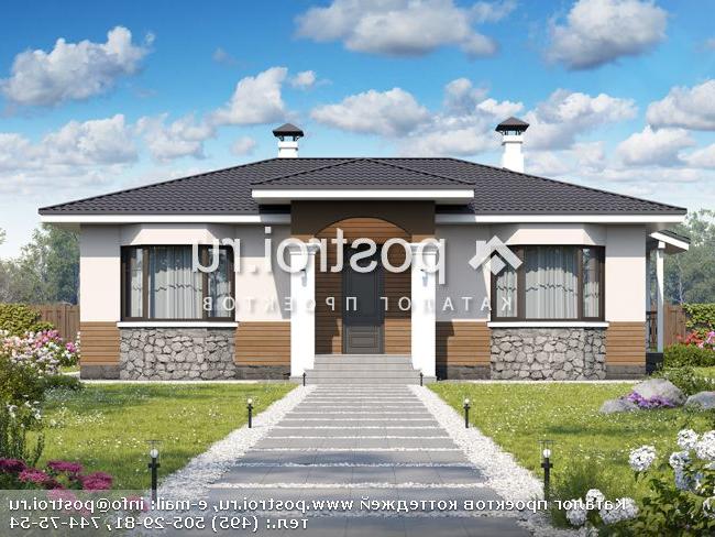 T-124-1P проект одноэтажного коттеджа из газобетона размером 15 на 13