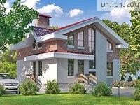 T-125-1K проект двухэтажного коттеджа из кирпича размером 9 на 9 