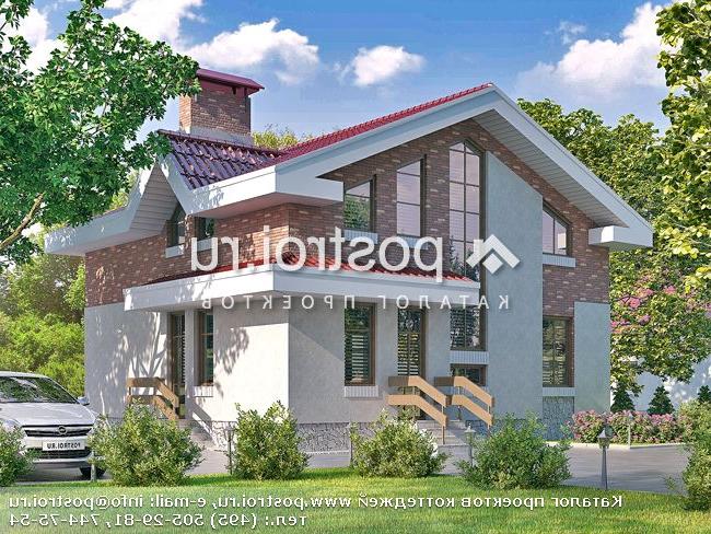 T-125-1K проект двухэтажного коттеджа из кирпича размером 9 на 9 