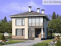 T-126-1P проект двухэтажного коттеджа из газобетона размером 10 на 8 