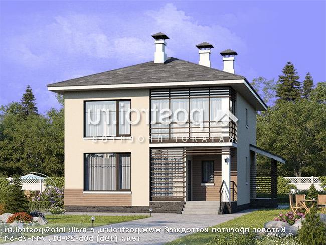 T-126-1P проект двухэтажного коттеджа из газобетона размером 10 на 8 