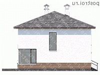 T-126-1P проект двухэтажного коттеджа из газобетона размером 10 на 8  - вид справа