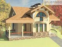 T-130-1P проект одноэтажного коттеджа из газобетона с мансардой размером 10 на 11 