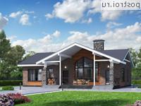 T-159-2K проект одноэтажного коттеджа из кирпича размером 15 на 14