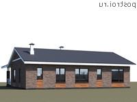 T-159-2K проект одноэтажного коттеджа из кирпича размером 15 на 14