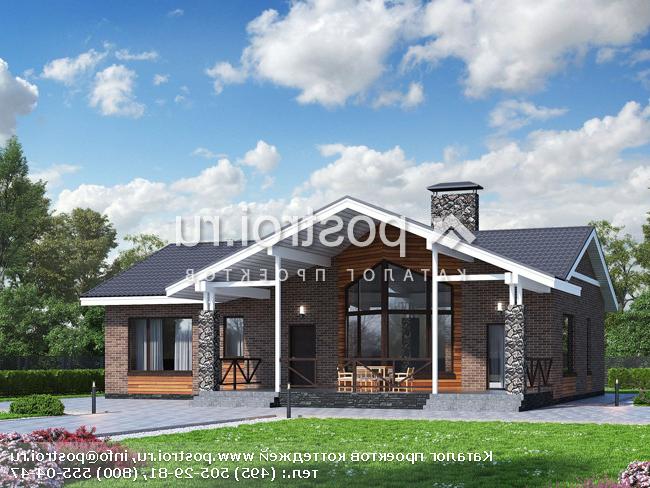 T-159-2K проект одноэтажного коттеджа из кирпича размером 15 на 14