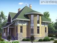 T-164-1P проект одноэтажного дома из пеноблоков с мансардой размером 9 на 9 