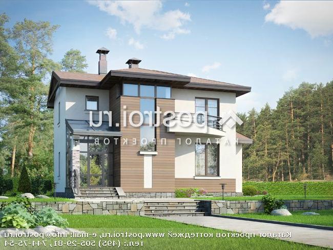 T-166-2P проект двухэтажного дома из пеноблоков размером 14 на 11 