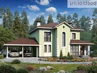 T-176-1P проект двухэтажного дома из пеноблоков с гаражом размером 12 на 19 