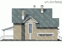 T-181-1P проект двухэтажного дома из пеноблоков с гаражом размером 16 на 9  - вид справа