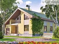 T-185-1K проект двухэтажного дома из кирпича с гаражом размером 11 на 13 