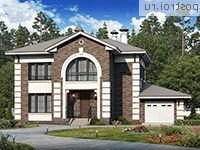 T-205-2P проект двухэтажного дома из газобетона с гаражом размером 17 на 16 