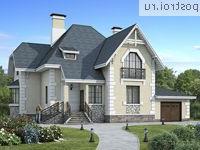 T-213-1P проект двухэтажного дома из пенобетона с гаражом размером 15 на 15 