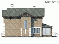 T-220-2P проект двухэтажного дома из газобетона с гаражом размером 15 на 16 - вид слева