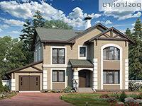 T-220-2P проект двухэтажного дома из газобетона с гаражом размером 15 на 16