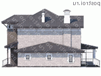 T-244-1P проект двухэтажного дома из газобетона с гаражом размером 14 на 15 - вид слева T-244-1P проект двухэтажного дома из газобетона с гаражом размером 14 на 15 - вид слева