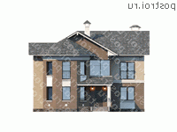 T-245-1P проект двухэтажного дома из газобетона размером 18 на 12  - вид спереди