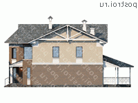T-245-1P проект двухэтажного дома из газобетона размером 18 на 12  - вид слева