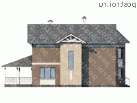 T-245-1P проект двухэтажного дома из газобетона размером 18 на 12  - вид справа